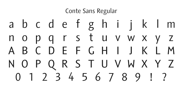 Conte Sans Regular Specimen