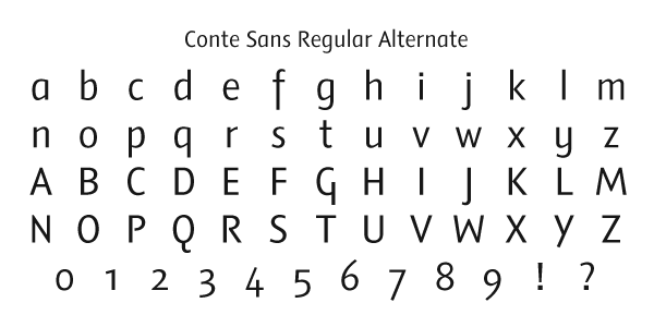 Conte Sans Regular Alternate Specimen