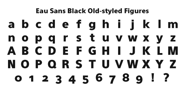 Eau Sans Book Old-styled Figures Specimen