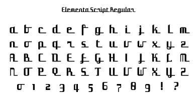 Elementa Script Regular Specimen