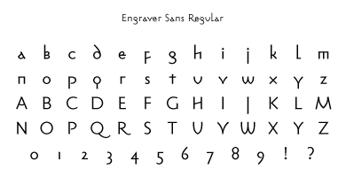 Engraver Sans Regular Specimen