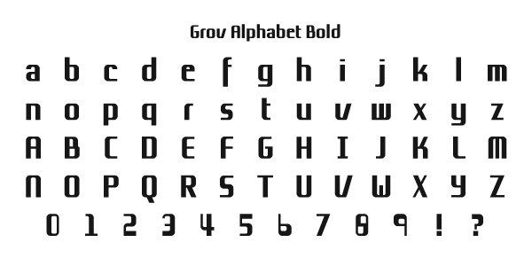 Grov Condensed Alphabet Bold Specimen