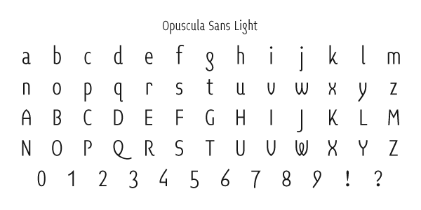 Opuscula Sans L:ight Specimen