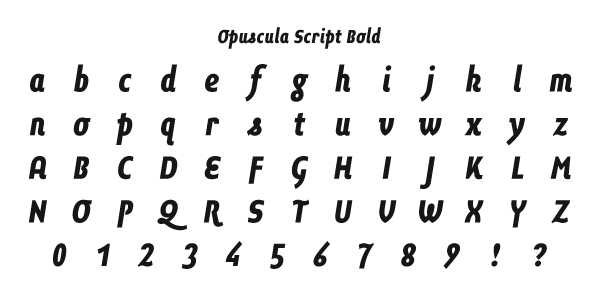 Opuscula Script Bold Specimen