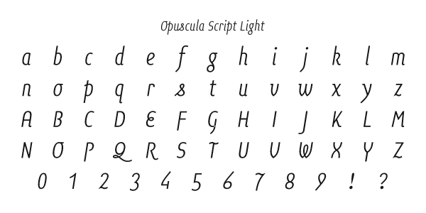 Opuscula Script Light Specimen