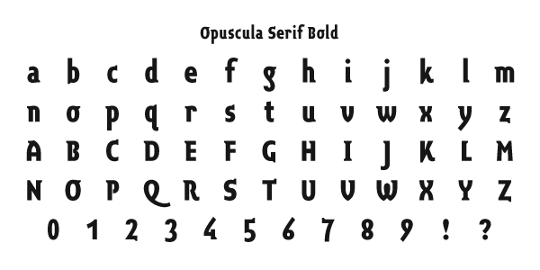 Opuscula Serif Bold Specimen