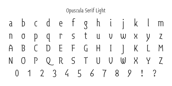 Opuscula Serif Light Specimen
