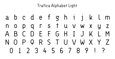 Trafica Alphabet Light Specimen