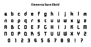 Elementa Sans EBold Specimen