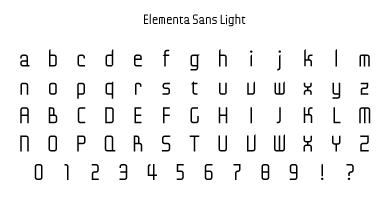 Elementa Sans Light Specimen