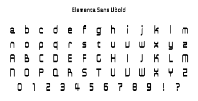 Elementa Sans VBold Specimen