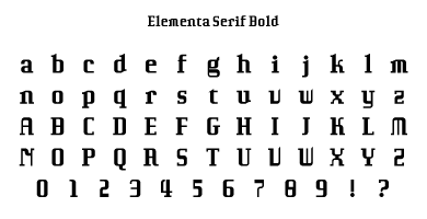 Elementa Serif Bold Specimen