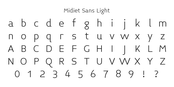 Midiet Sans Light Specimen