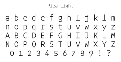 Pica Light Specimen
