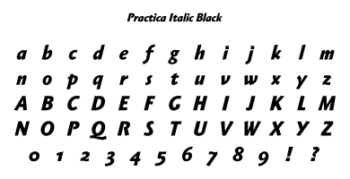 Practica Italic Black Specimen