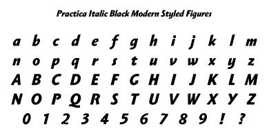 Practica Italic Black MsF Specimen