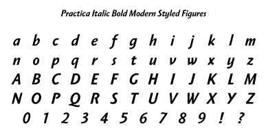 Practica Italic Bold MsF Specimen