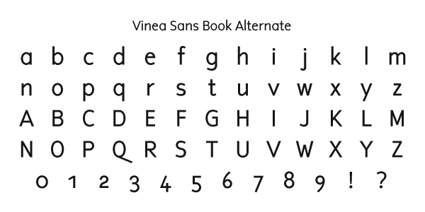 Vinea Sans Book Alternate Specimen